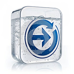 Refresh icon isolated on white background photo