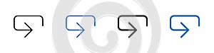 Refresh icon linear graphics set vector in black