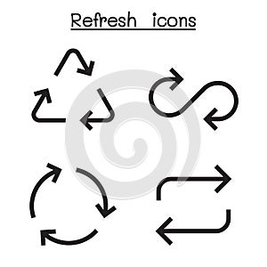 Refresh icon set in sharp corner style vector illustration graphic design