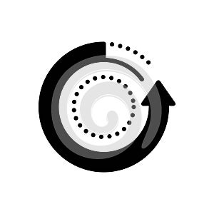 Black solid icon for Refresh, sync and reload