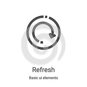 refresh icon vector from basic ui elements collection. Thin line refresh outline icon vector illustration. Linear symbol for use photo