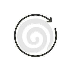 Refresh icon vector. Line sync symbol.