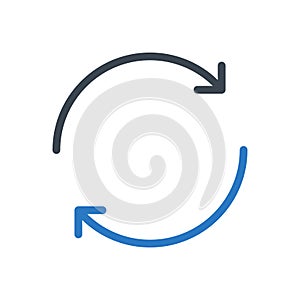 Refresh  vector glyph colour icon