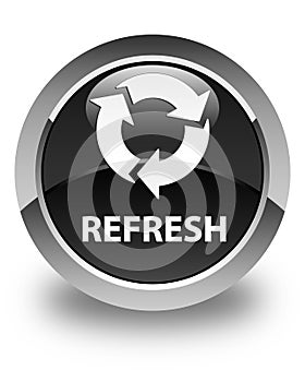 Refresh glossy black round button