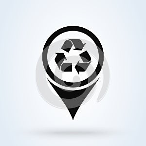 Refresh Map Marker. Location pointer Simple vector modern icon design illustration