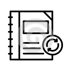 Refresh notebook thin line vector icon
