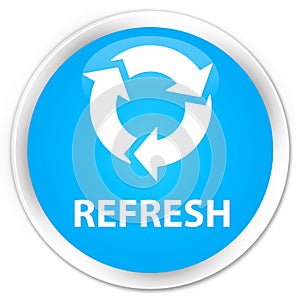 Refresh premium cyan blue round button