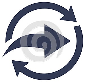 Refresh reload cycle icon with arrows for web design and user interface concepts