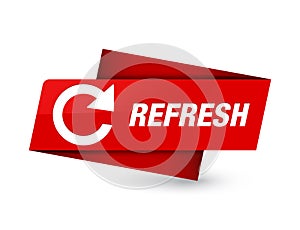 Refresh (rotate arrow icon) premium red tag sign