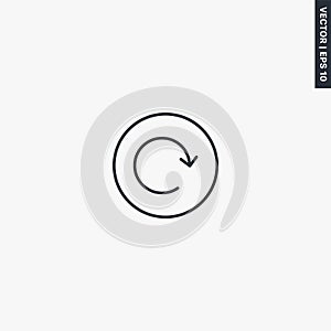 Refresh, rotation arrow in circle, linear style sign for mobile concept and web design