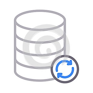 Refresh server thin color line vector icon