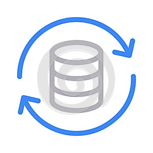 Refresh server thin color line vector icon