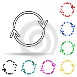 refresh sign multi color style icon. Simple thin line, outline vector of web icons for ui and ux, website or mobile application