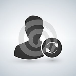 Refresh Sync User icon. Designed for web and software user interface.