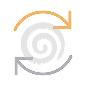 Refresh thin color line vector icon