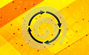 Refresh update icon abstract digital banner yellow background