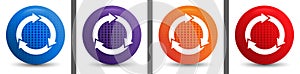 Refresh update icon abstract halftone round button set