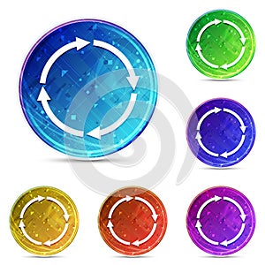 Refresh update icon digital abstract round buttons set illustration