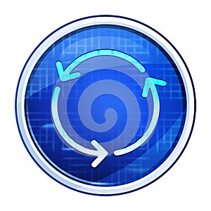 Refresh update icon futuristic blue round button vector illustration