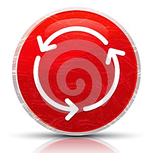 Refresh update icon metallic grunge abstract red round button illustration