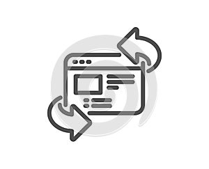 Refresh website line icon. Update web page sign. Vector