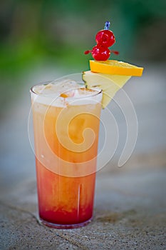 Refreshing alcoholic tropical cocktail Mai Tai