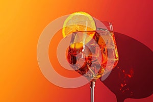 Refreshing Aperol cocktail spritz. Generate Ai