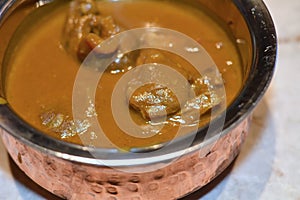 Refreshing and appetizing Indian curry meal