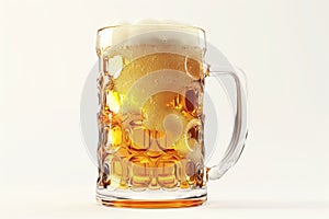 Refreshing Beer in Glass Mug