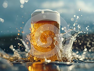 Refreshing Beer Splash