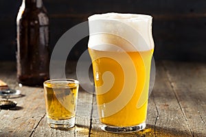 Refreshing Beer and Whiskey Shot Boilermaker