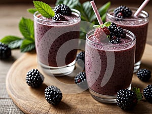Ai generated. refreshing berry smoothies with antioxidants
