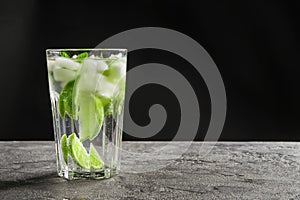 Refreshing beverage with mint and lime