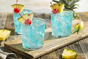 Refreshing Blue Hawaii Cocktail Punch