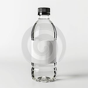 Refreshing bottled water with blank label