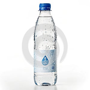 Refreshing bottled water isolated on white