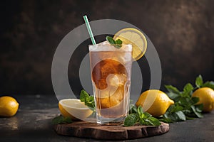 Refreshing citrus cocktail with fruits