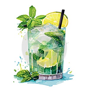 Refreshing Citrus Delight: Lemon Cocktail in a Glass