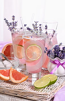 Refreshing cocktail lavender paloma