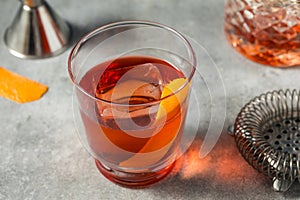 Refreshing Cold Boozy Boulevardier Cocktail