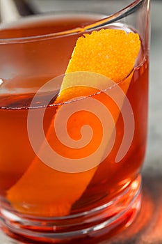 Refreshing Cold Boozy Boulevardier Cocktail