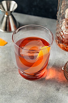 Refreshing Cold Boozy Boulevardier Cocktail