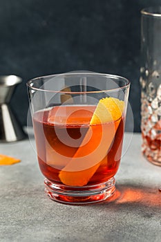 Refreshing Cold Boozy Boulevardier Cocktail