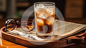 Refreshing Cold Brew Coffee with Milk and Ice