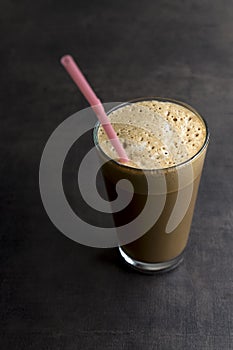 Refreshing cold frappe coffee