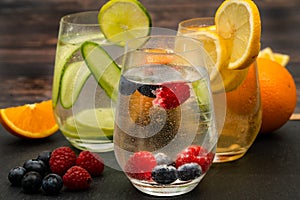 Refreshing cold fruit drinks