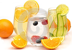Refreshing cold fruit drinks