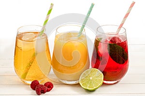 Refreshing cold fruit drinks