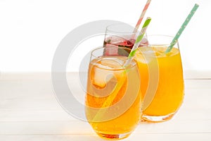 Refreshing cold fruit drinks