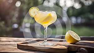 Refreshing Cold Lemon Bees Knees Cocktail with Gin